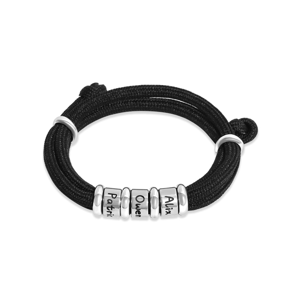 Men's Corded Bracelet with Custom Pendants